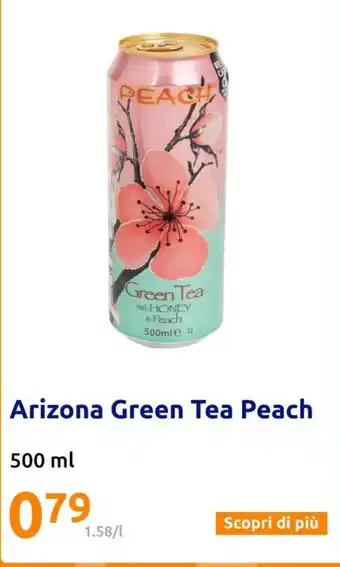 Action Arizona Green Tea Peach 500 ml offerta