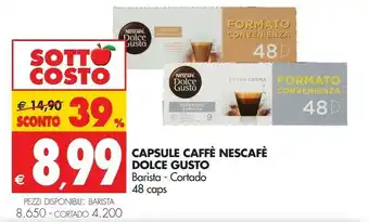 Tigros Nescafe Capsule Caffe Dolce Gusto 48 Pz offerta