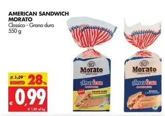 Tigros Morato American Sandwich Grano Duro offerta