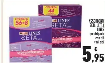 Conad Lines Assorbenti Seta Ultra Quadripack Con Ali offerta