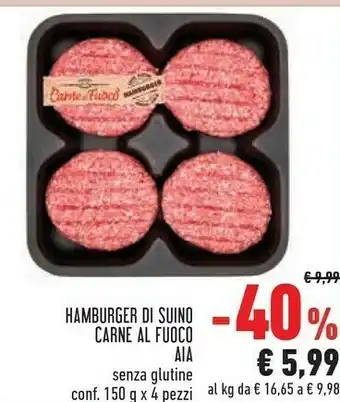Conad Aia Carne Al Fuoco Hamburger Di Puro Suino offerta