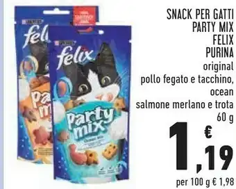 Conad Felix Party Mix Ocean Mix 60 g offerta