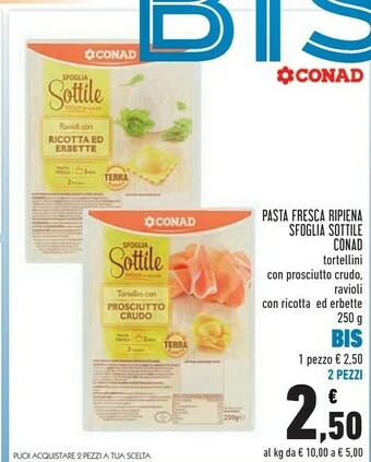 Conad - Ravioli Con Ricotta Ed Erbette Sfoglia Sottile 250 G(ml)
