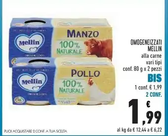 Conad Mellin Omogeneizzati Alla Carne offerta