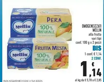 Conad Mellin Omogeneizzati Alla Frutta offerta