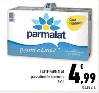 Conad LATTE PARMALAT parzialmente scremato 6x1L offerta