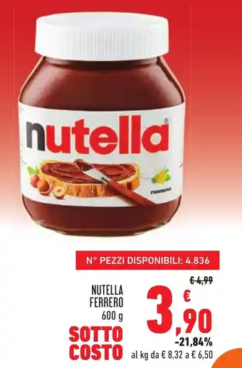 Conad Margherita Nutella Ferrero 600g offerta