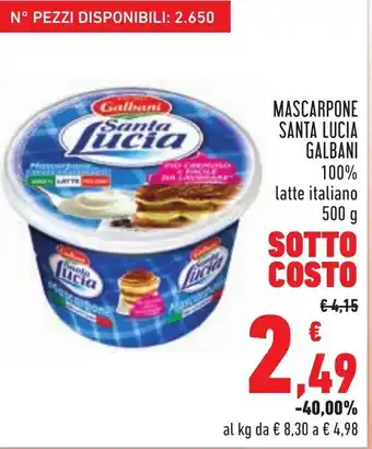 Conad Margherita Galbani Santa Lucia Mascarpone 500g offerta
