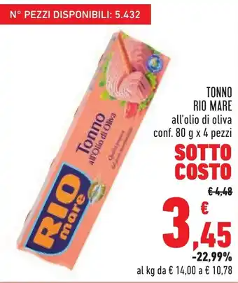 Conad Margherita Rio Mare Tonno 80g x 4 pezzi offerta