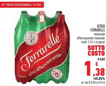 Conad Margherita Ferrarelle Acqua 1,5l x 6 pezzi offerta