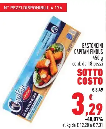 Conad Margherita Capitan Findus Bastoncini 450g 18 pezzi offerta