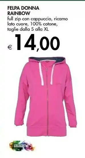 Bennet Rainbow Felpa Donna offerta
