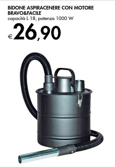 Bravo \u0026 Facile Bidone Aspiracenere Con Motore offerta di Bennet