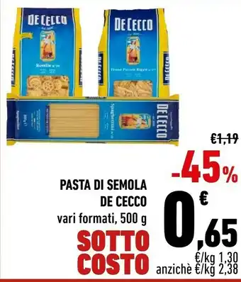 Conad De Cecco Pasta Di Semola Di Grano Duro offerta