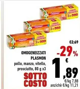Conad Plasmon Omogeneizzati Pollo, Manzo, Vitello, Prosciutto offerta