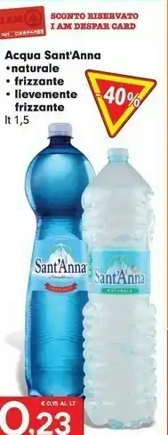 Despar Sant'anna Acqua Minerale Naturale Lievemente Frizzante 1500 G(ml) offerta