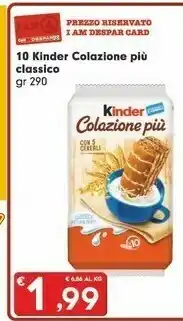 Despar Ferrero Kinder Colazione Più 290 G(ml) offerta