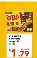 Saiwa Oro - Barretta Cereali Integrali Cioccolato Fondente E Nocciole 160 G(ml)