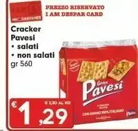 Despar Pavesi Cracker Salati 560 G(ml) offerta