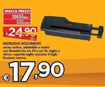 Bennet Distruggi Documenti Senza Cestino offerta