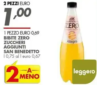 Italmark San Benedetto Bibite Allegra Zero Zuccheri Aggiunti offerta