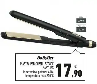 Conad Superstore Babyliss Smooth Glide 230 Piastra Per Capelli Caldo Nero 2 M offerta