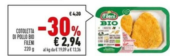 Conad Superstore Fileni Cotoletta Di Pollo Bio offerta