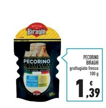 Conad Biraghi Pecorino Grattugiato Fresco 100 G(ml) offerta