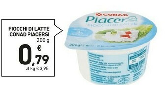 Conad Conad - Piacersi Fiocchi Di Latte 3% Grassi 200 G(ml) offerta