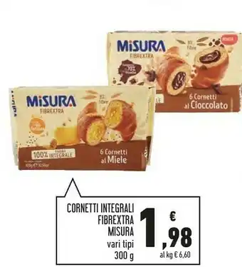 Conad Misura Fibrextra Cornetti Al Miele 300 G(ml) offerta