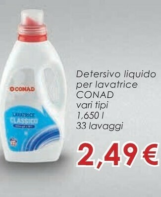 Conad Conad Detersivo Liquido Per Lavatrice 33 Lavaggi offerta
