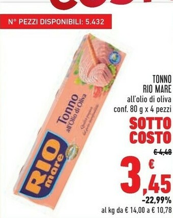 Conad Rio Mare Tonno All'Olio Di Oliva offerta
