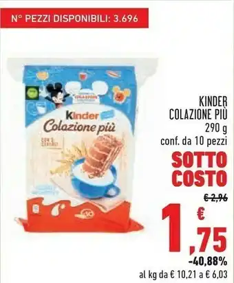Conad Ferrero Kinder Colazione Più 290 G(ml) offerta