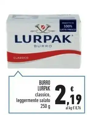 Conad Superstore Lurpak Burro Leggermente Salato 250 G(ml) offerta