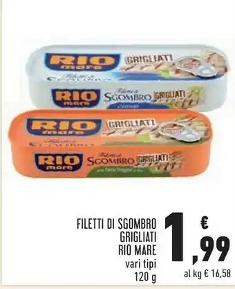 Conad Rio Mare Filetti Di Sgombro Grigliati Al Naturale 120 G(ml) offerta