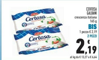 Conad Galbani Certosa Crescenza 165 G(ml) offerta