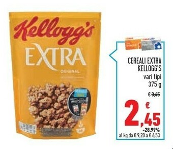 Conad Superstore Kellogg's - Kellogg's Extra Nocciole Caramellate 375 G(ml) offerta