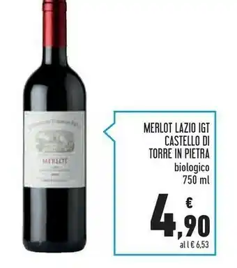Conad Castello Di Torre In Pietra Merlot Lazio IGT 750 Ml offerta