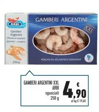 Conad Arbi Gamberi Argentini Sgusciati Congelati 250 G(ml) offerta