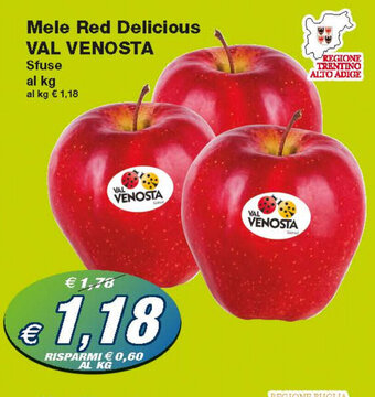 Prix Quality Val Venosta Mele Red Delicious offerta
