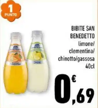 Conad BIBITE SAN BENEDETTO limone/ clementina/ chinotto/gassosa 40cl offerta