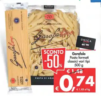 Deco Supermercati Garofalo Pasta formati classici vari tipi 500 g offerta
