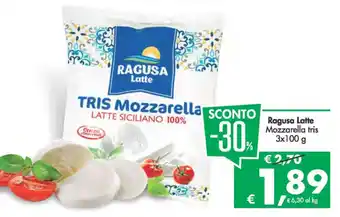 Deco Supermercati Ragusa Latte Mozzarella tris 3x100 g offerta