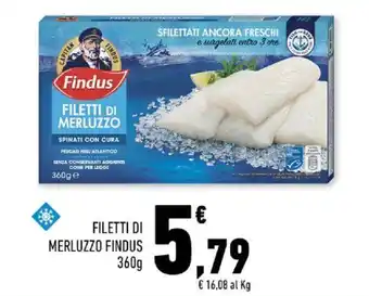 Conad FILETTI DI MERLUZZO FINDUS 360g offerta