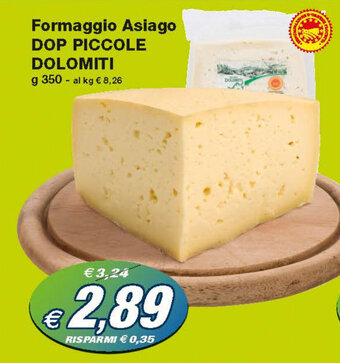 Prix Quality Piccole Dolomiti Formaggio Asiago DOP 350g offerta