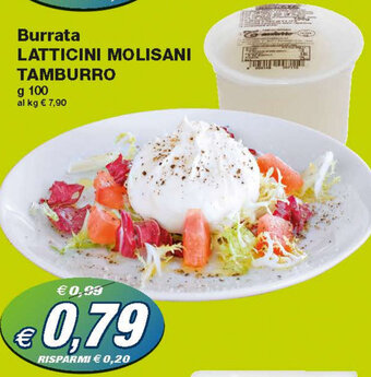 Prix Quality Latticini Molisani Tamburro Burrata 100g offerta