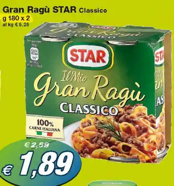Prix Quality Star Gran Ragù Classico 180g x 2 offerta