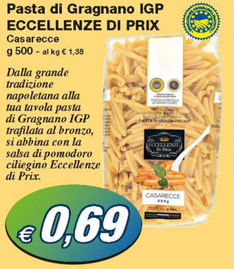 Prix Quality Eccellenze di Prix Pasta di Gragnano IGP 500g offerta