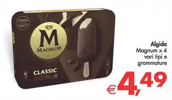Deco Supermercati Algida Magnum x 4 vari tipi e grammature offerta