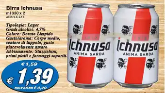 Prix Quality Ichnusa Birra 330ml x 2 offerta